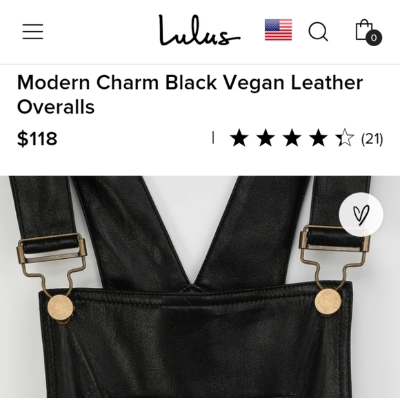 NWT Lulu's Modern Charm Black Vegan Leather Overalls size Large - Picture 6 of 7